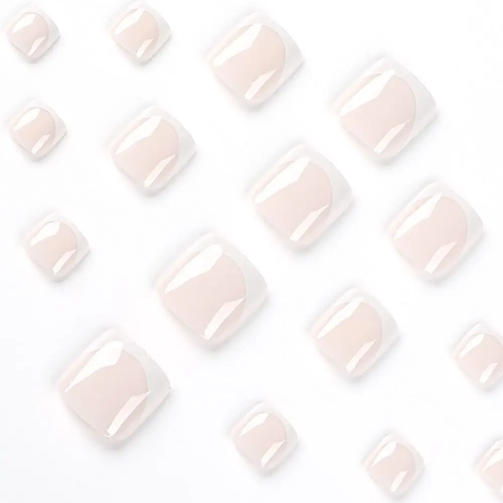 Накладные ногти с белыми краями для французского маникюра 24 шт.