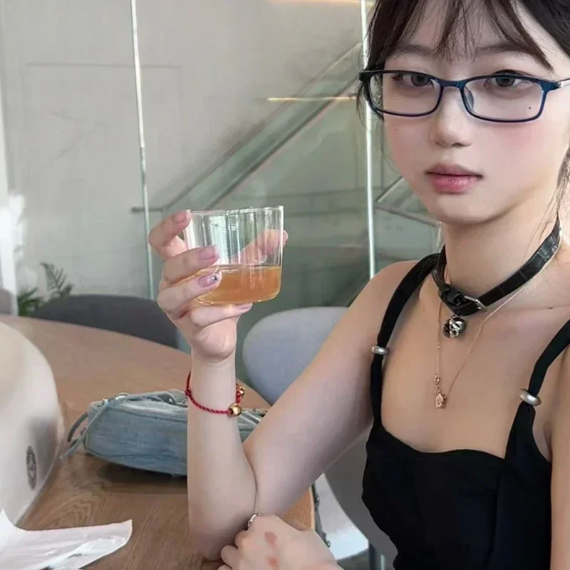 Очки в винтажном стиле для косплея Y2K маленькие черные очки квадратной оправе