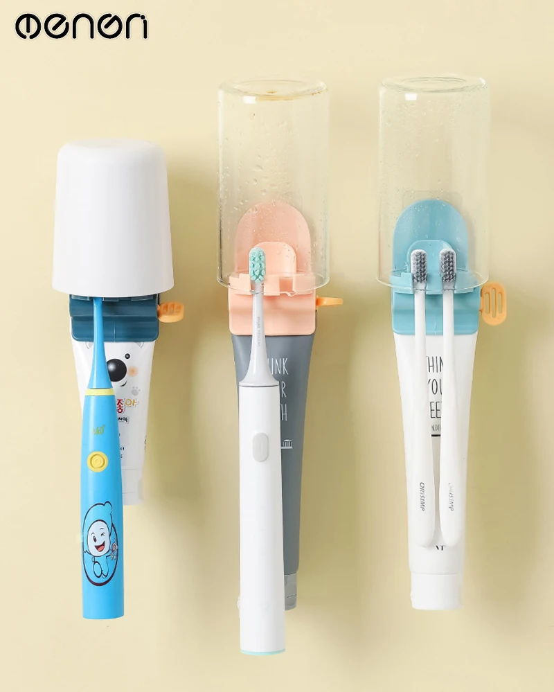 

MENEN Rolling Tube Toothpaste Tube Squeezer Wall-mounted Multifunctional Toothpaste Squeezer Bathroom Toothbrush Holder LF71038