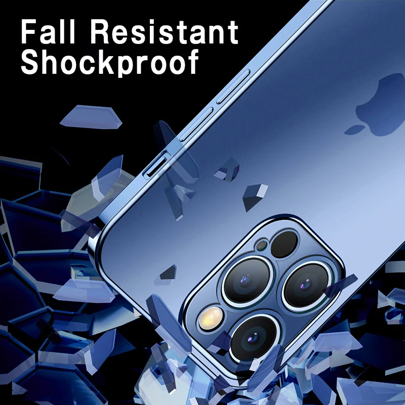 Роскошный прозрачный чехол с квадратной рамкой для телефона iPhone 11 12 13 Pro Max Mini XS X XR