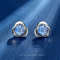 fashion snowflake stud earrings women 925 silver inlaid zircon temperament style shine sweet flowers earrings jewelry accessory