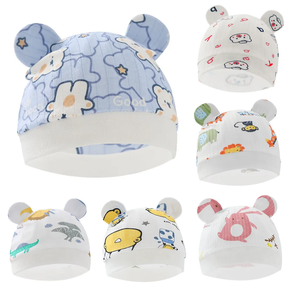 

Infant Baby Hat Newborn Beanie Soft Cotton Elastic Baby Cap for Girls Boy Hats Photography Props Infant Bonnet Accessories