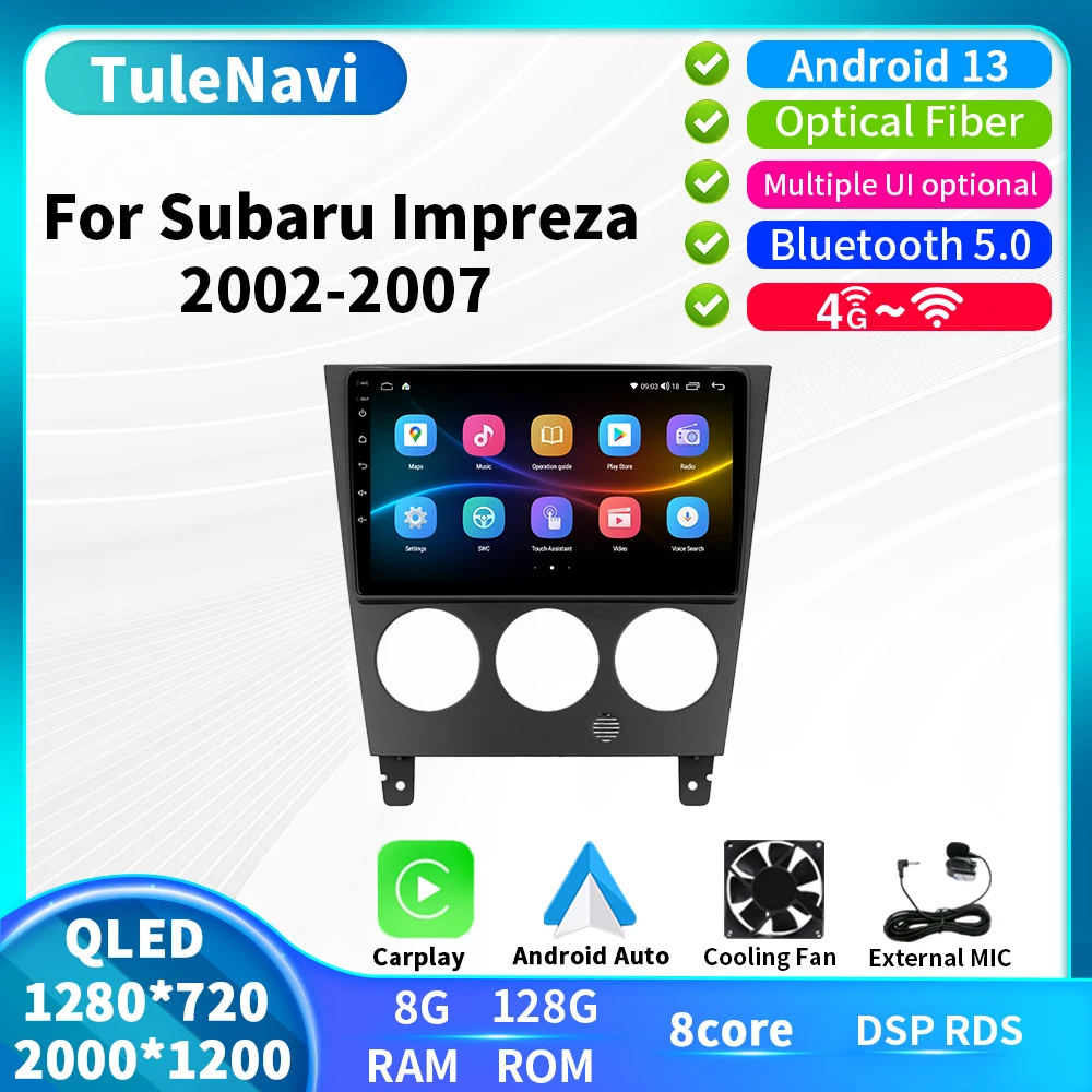 

Автомагнитола 2 Din, мультимедийный проигрыватель на Android 13 для Subaru Impreza GD GG 2002 2003 2004 2005 2006 2007, видеоплеер с GPS, Wi-Fi, BT, аудио, DVD