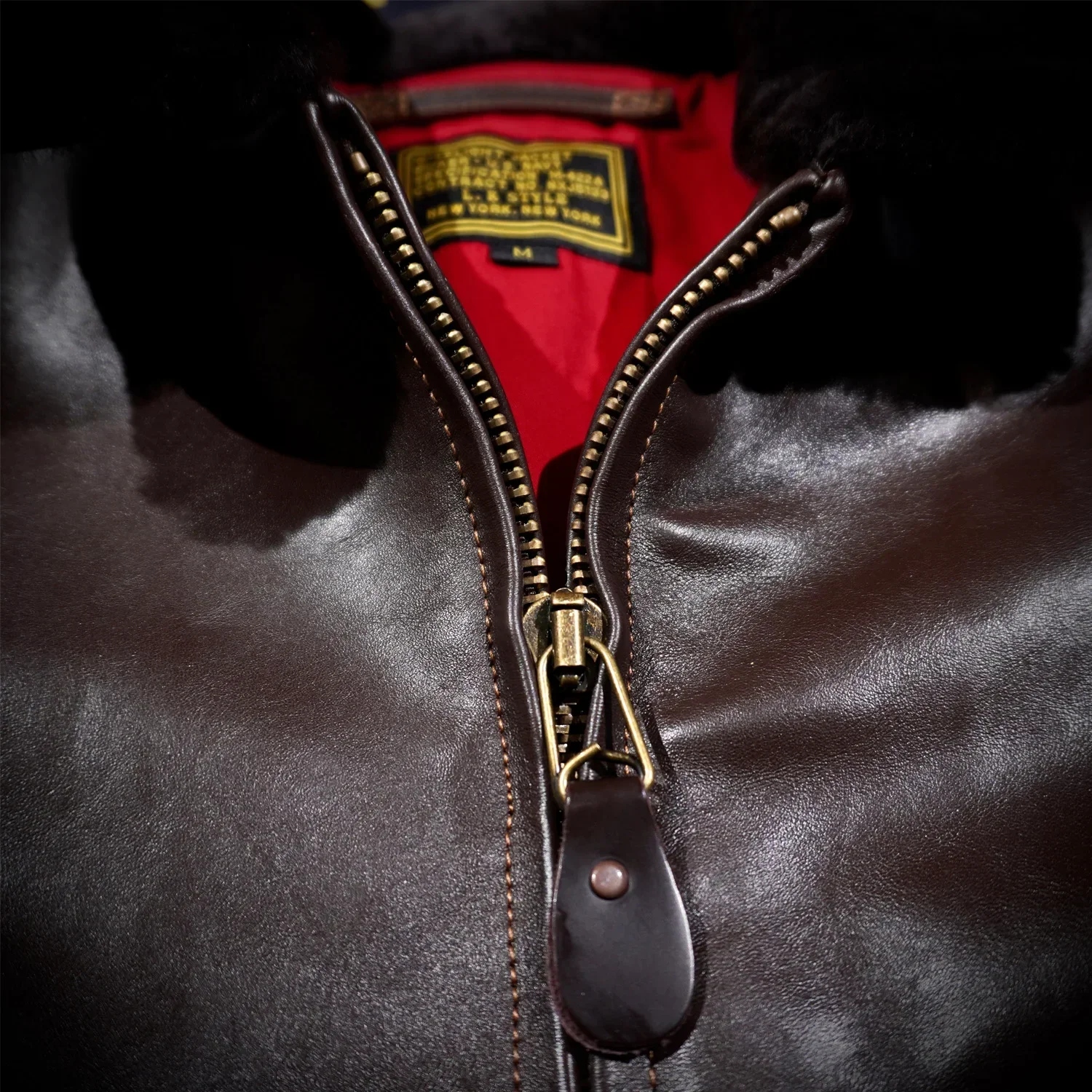 Blunt Razor American Vintage Classic Replica M-422A Vegetable Tanned Tea Core Horsehide G1 Flight Suit Biker Jacket