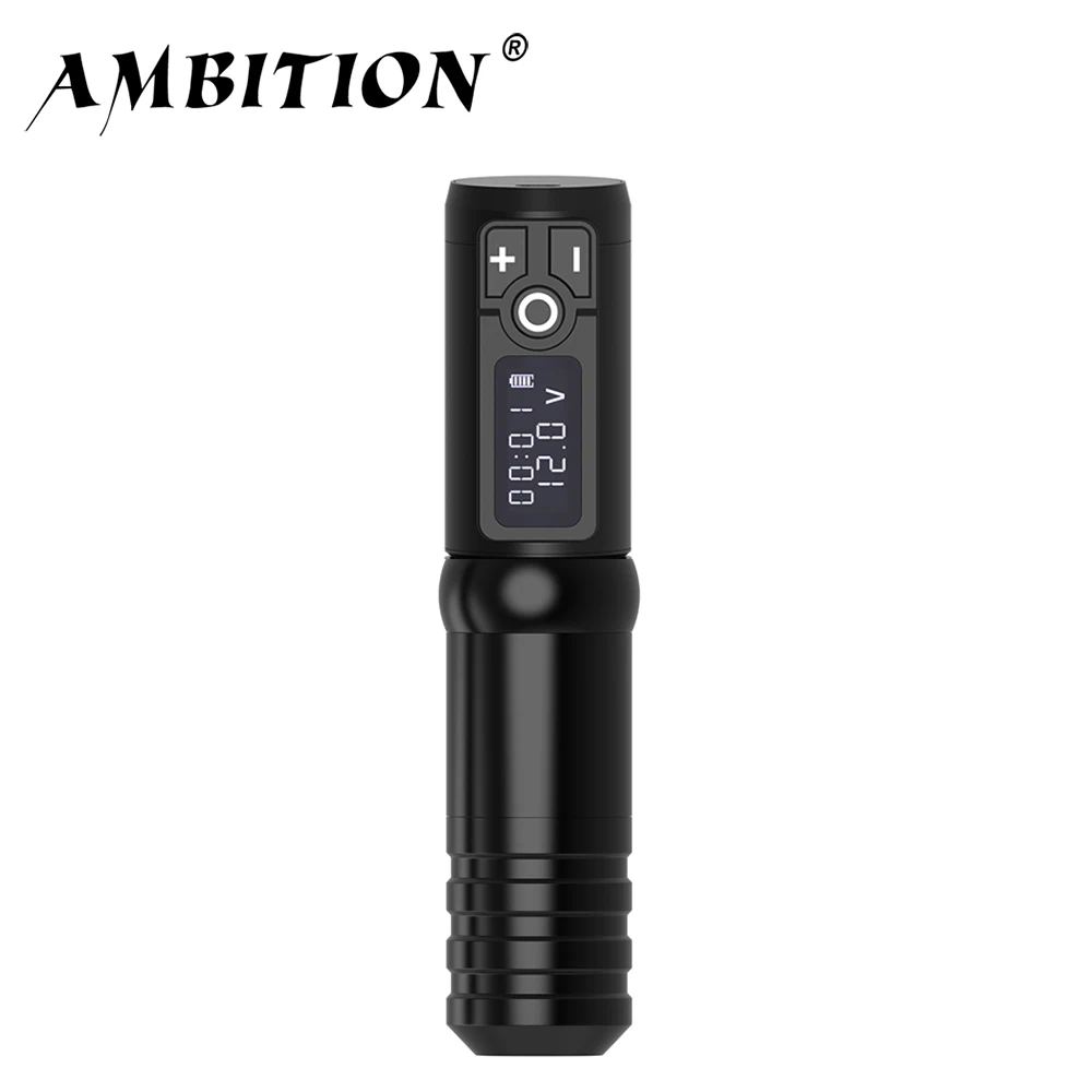 Ambition Flash Wireless Tattoo Pen Machine Battery Portable Power Coreless Motor Digital LED Display Charging Tattoo Equipment