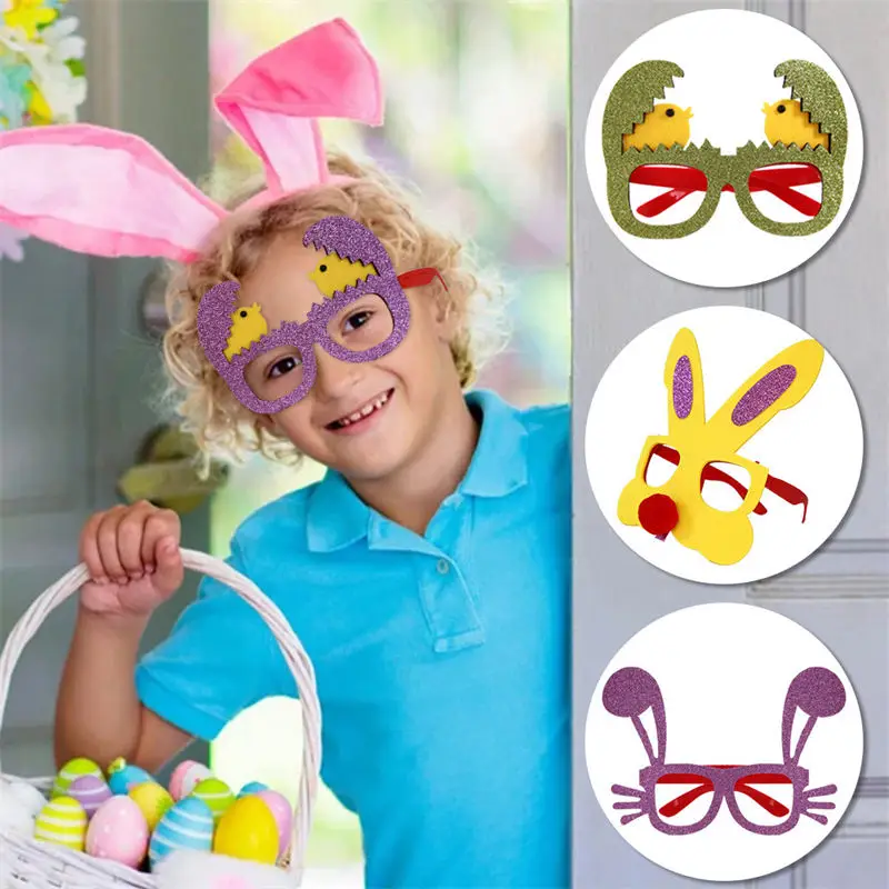 

Easter Glasses Children's Party Decoration Creative Egg Rabbit Glasses Non-woven Plastic Holiday Photo Props 2023