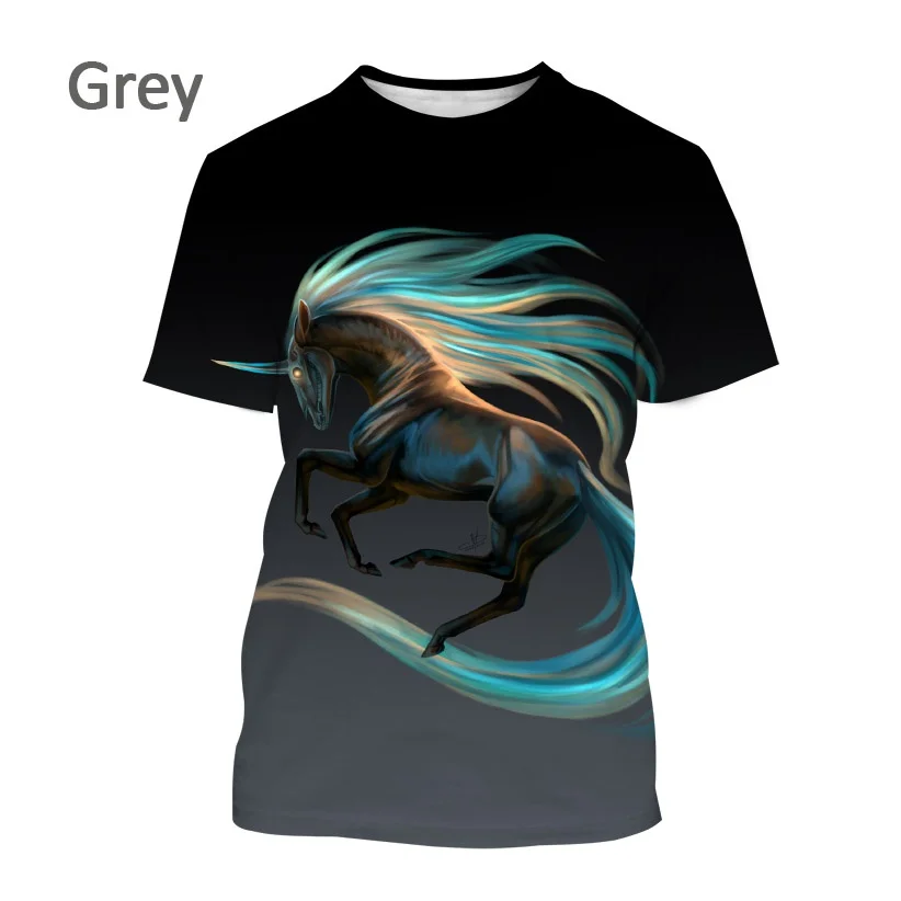 Футболка с 3D принтом новинка Радужный Единорог для мужчин и женщин коротким