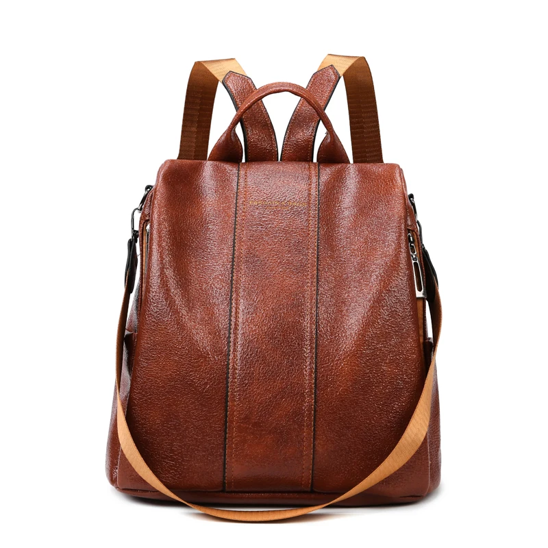 

Anti-theft leather backpack women vintage shoulder bag ladies high capacity travel backpack school bags girls mochila feminina