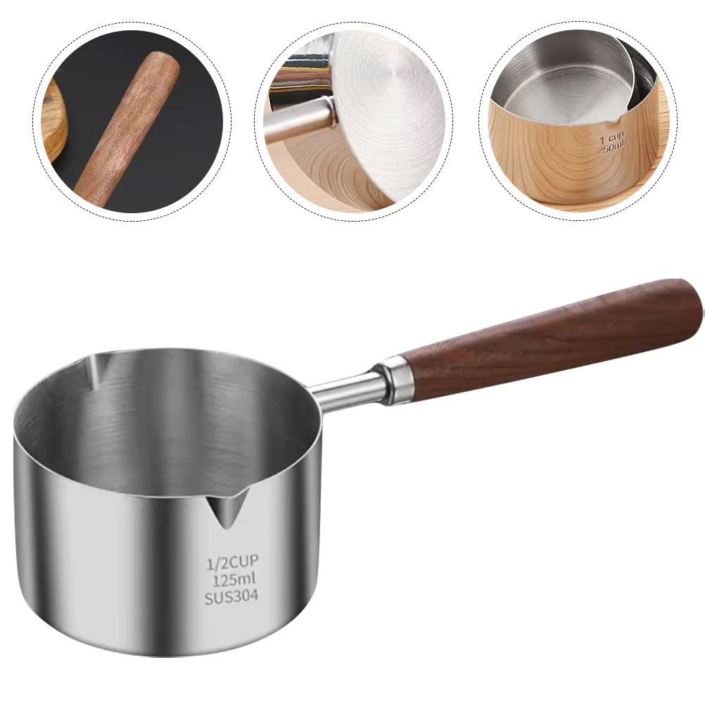 

Pot Saucesaucepan Pan Pans Kitchenpour Spout Stainless Steel Mini Steaming Oil Boil