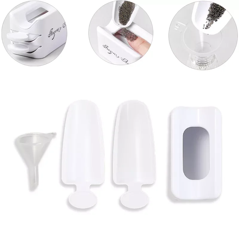

Double Layer French Powder Box Recycled Nail Powder Storage Box Portable Infiltration Powder Container Nail Tool Nail Storage