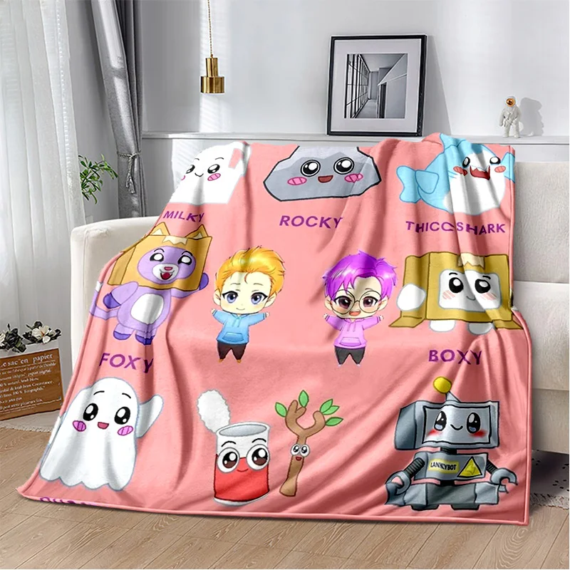 Милое мягкое плюшевое одеяло Lankybox Happy Foxy Boxy and Rocky фланелевое для гостиной спальни