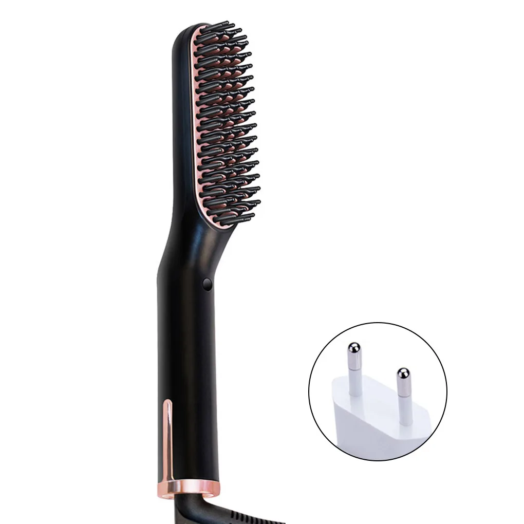 

Beard Electric Comb Multifunction Plastic Straight Beard Comb Straightener Brush EU Plug