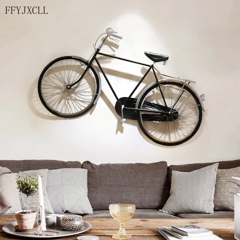

Creative 3D wrought iron wall decoration, retro bicycle home decoration, light industrial style living room bar restaurant