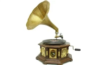 gramophone octagonal bronze inlay decorative gift