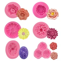 3d flower fondant cake mold silicone molds cupcake decorating tool pastry bakery accessories baking candy chocolate mold kitchen