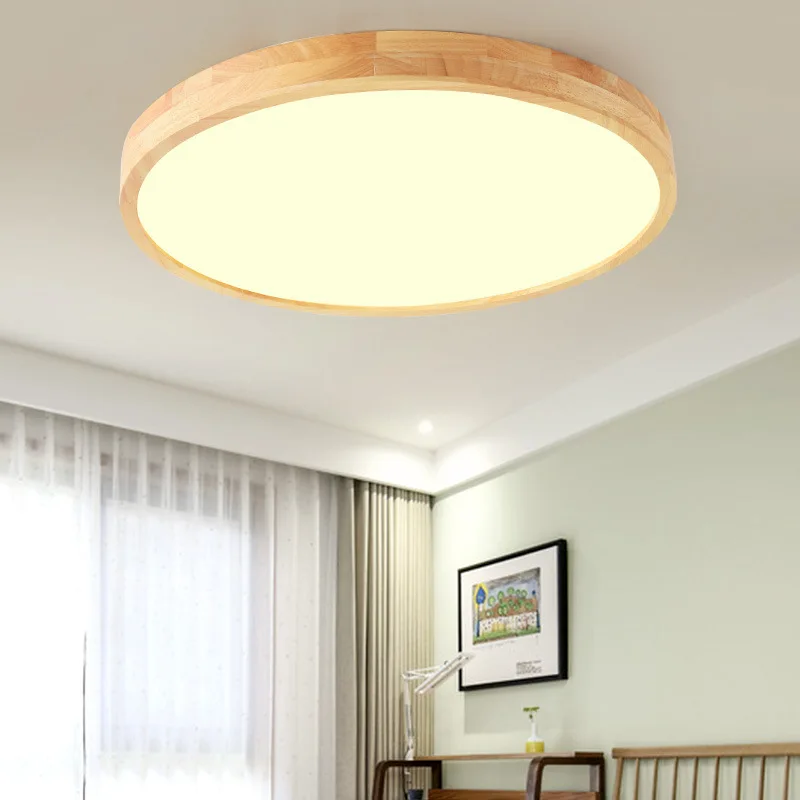 $14.22 Modern Led Ceiling Light Solid Wood Nordic Corridor Aisle Balcony Ultra-thin Bedroom Living Lighting Fixture Round Decor Lamp