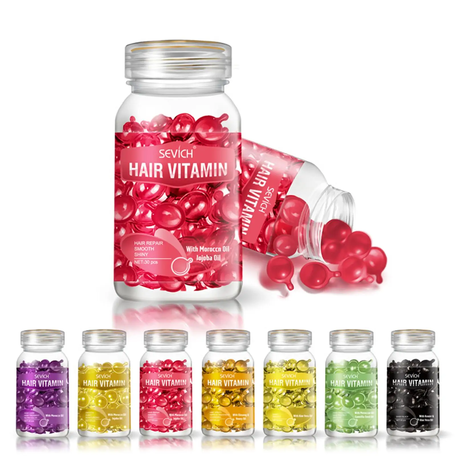 

Hair Vitamin Capsule Oil Repair Damage Natural Nourishing Pro Treatment Oil Keratin Extract Hair Complex Serum D6Z4