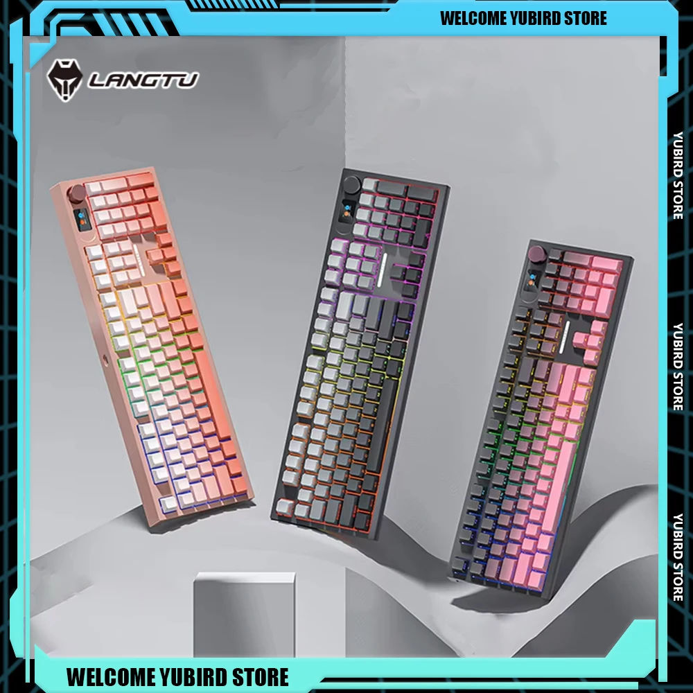 LangTu LT104 Механическая клавиатура Беспроводная Bluetooth Трехрежимная градиентная