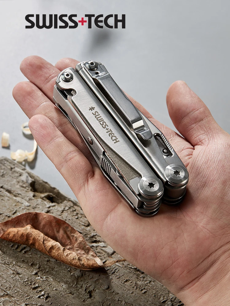 

SwissTech Folding Multitool Pliers 18 in 1 Multi-functional Combination Tool Pliers Folding Scissors EDC Outdoor Equipment