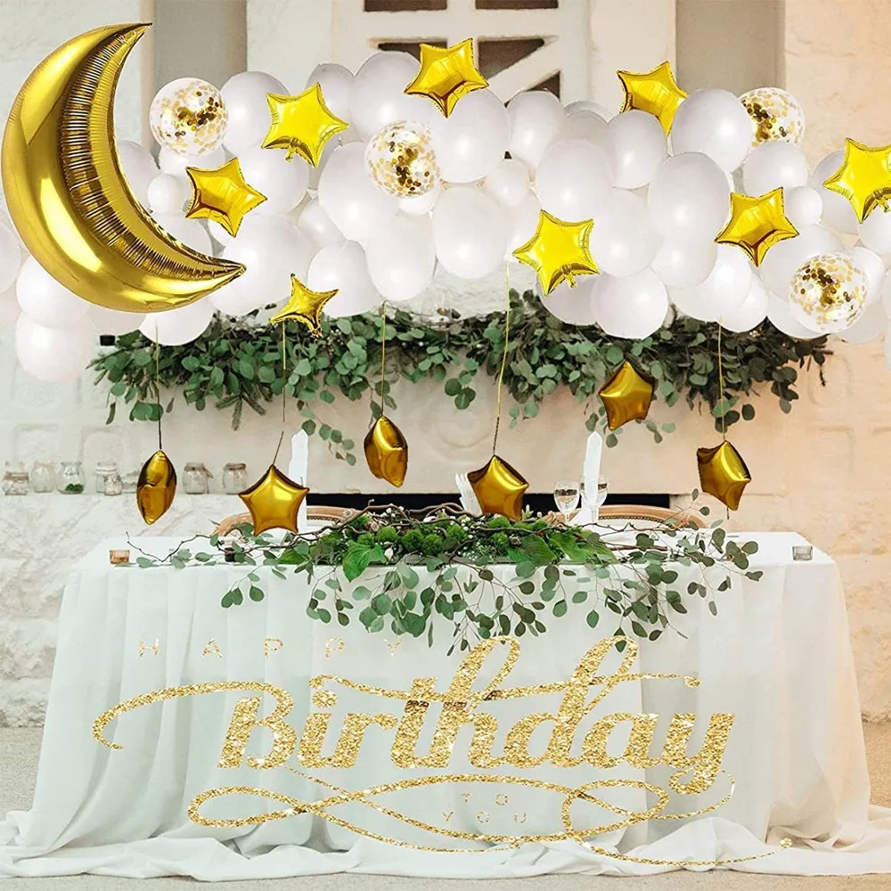 

1 Set Moon Star Balloon Set for Muslim EID Mubarak Festival Home DIY Decoration Ramadan Kareem Kids Birthday Party Ballon Globos