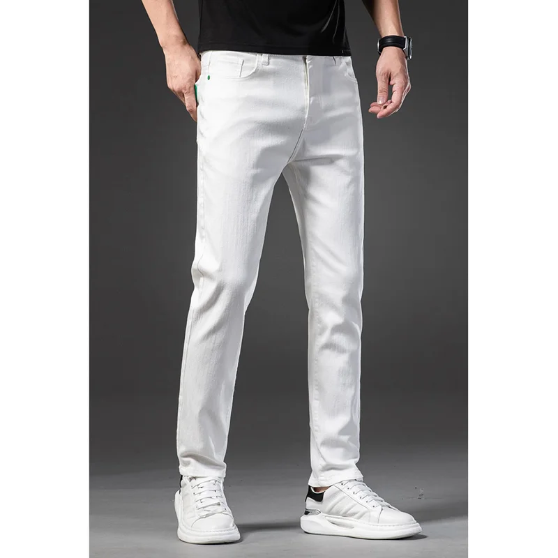 Streetwear Men 2022 New White Thick Straight Jeans Self-cultivation Vintage Versatile Large Pencil Pants Women Autumn and Winter