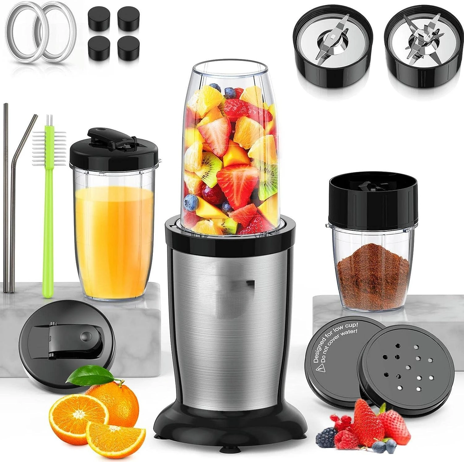 

19-in-1 Blender, Personal Blender for Shakes and Smoothies, 850W Smoothie Blender With 2 * 20 Oz & 1 * 10 Oz To-Go Cups, Ea