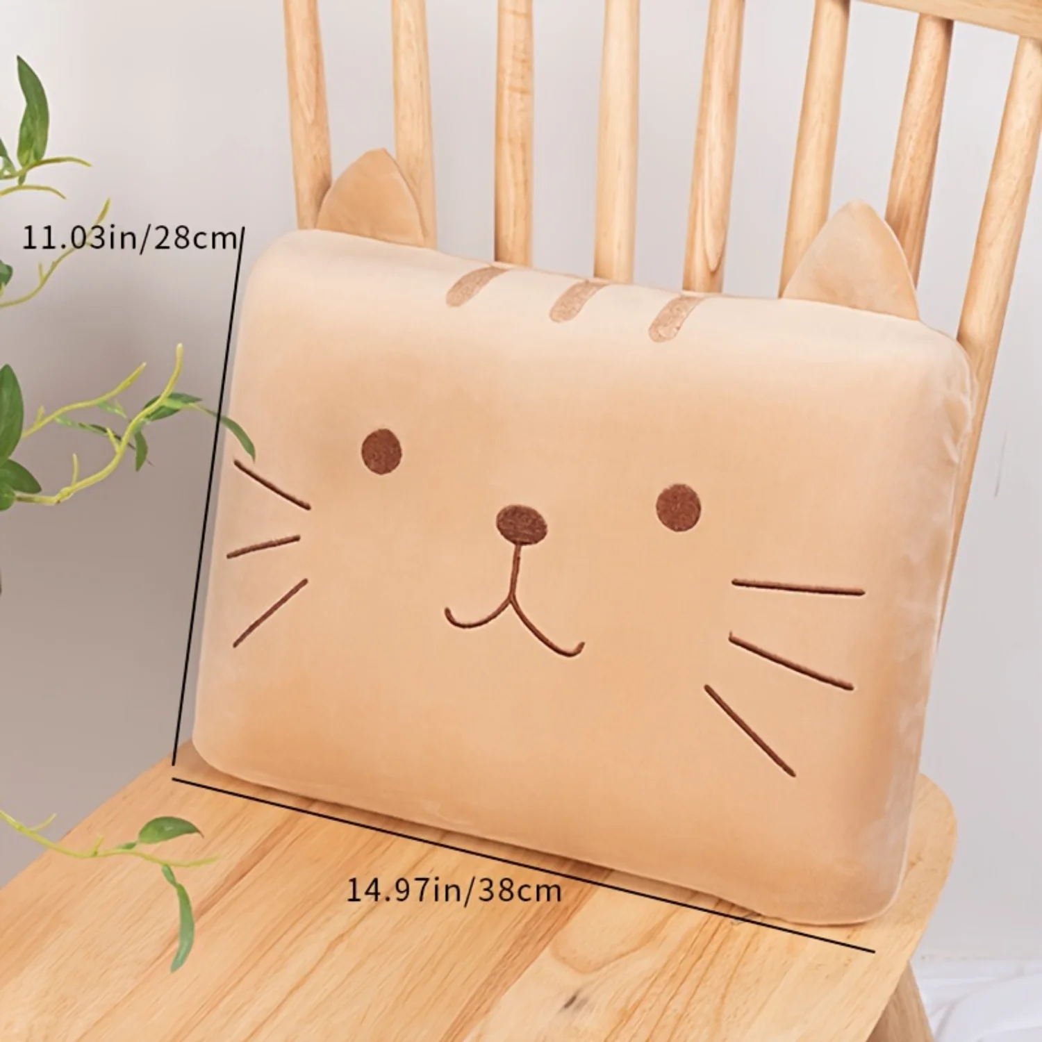 1pc Plush Memory Foam Cat Pattern Cushion - Ultimate Back and Chair Support for Office Car Soft Comfortable Ergon