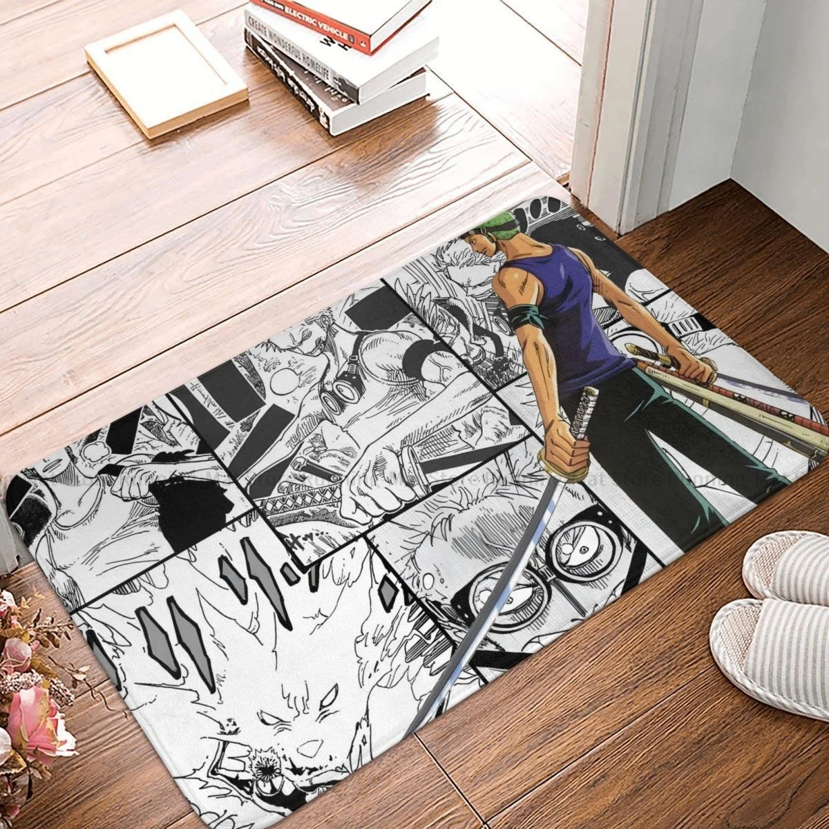 

Цельнокроеный Противоскользящий дверной коврик, коврик для гостиной, Зоро манга, вырезанный коврик для балкона, коврик для входной двери, в...