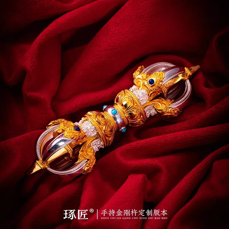 Фото Ручной пестик Vajra Chuang Demon, большой настольный маленький орнамент, тибетский пестик для карамы, часть ручки №3