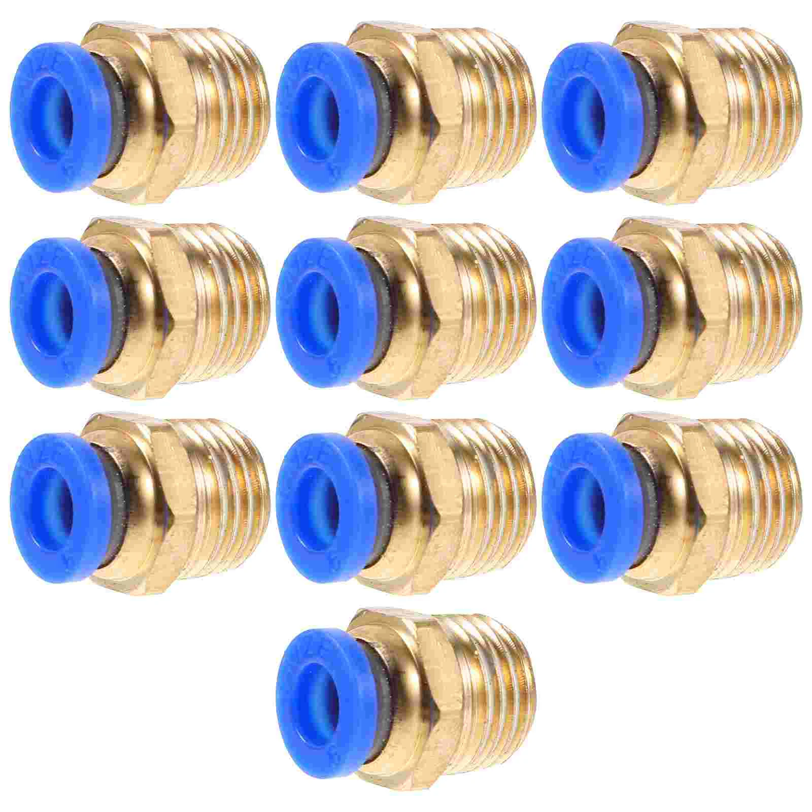 

10 Pcs Pneumatic Quick Push-in Fittings Threaded Straight Hose Air Through Tube Connector Male Adapter Abs Mender