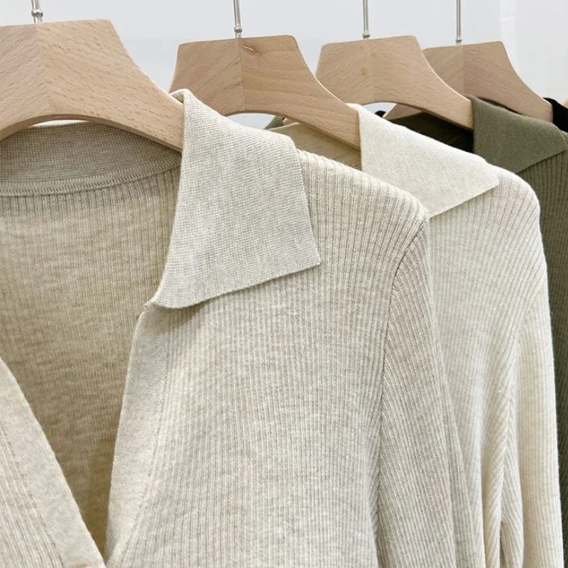 Вязаный кардиган женский тонкий винтажный повседневный свитер мягкий