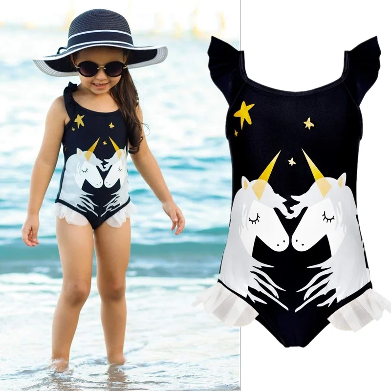 

Детский слитный купальник с принтом «целующиеся единороги»