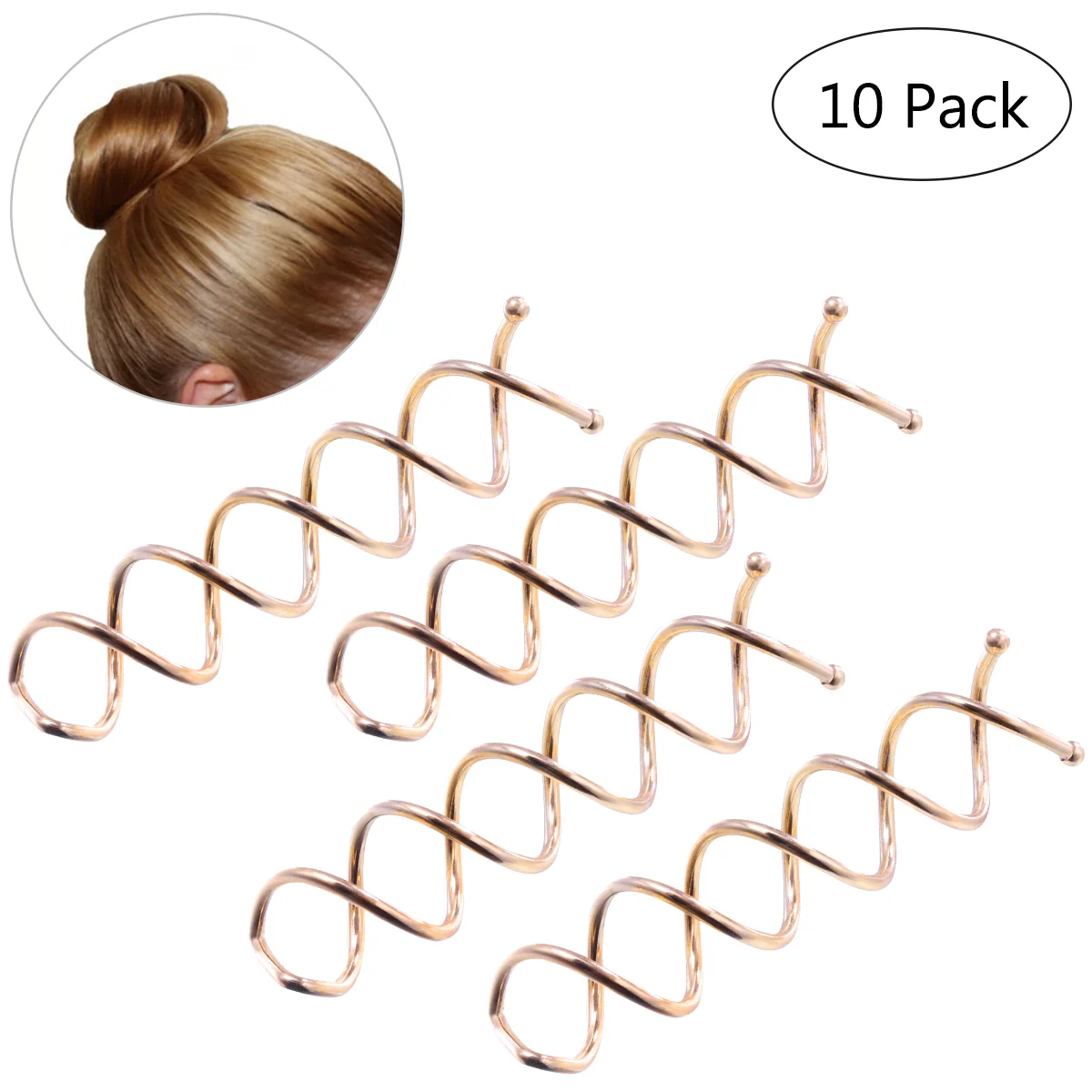 

Beaupretty Spiral Hair Clip, Hair Spiral Bobby For ( 10, Rose )