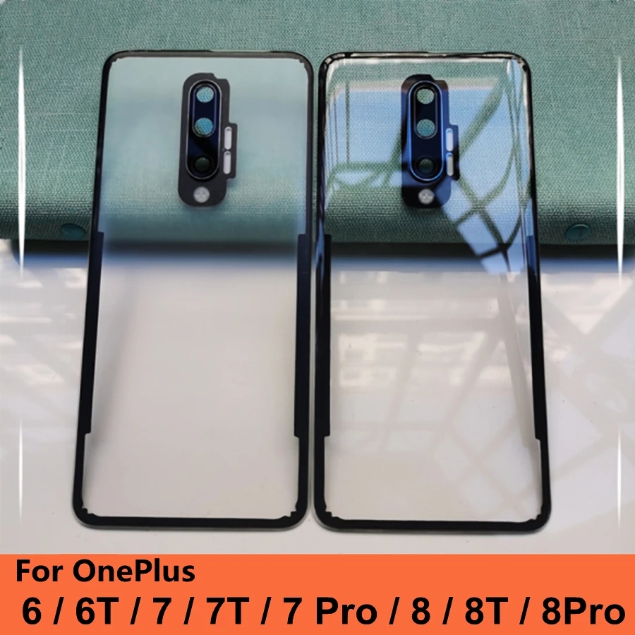 

For Oneplus 6 6T 7 7T 8 9 8 Pro 8T 9 Battery Cover Back Glass Rear Housing Door for Oneplus 6t Transparent Clear Back Cover