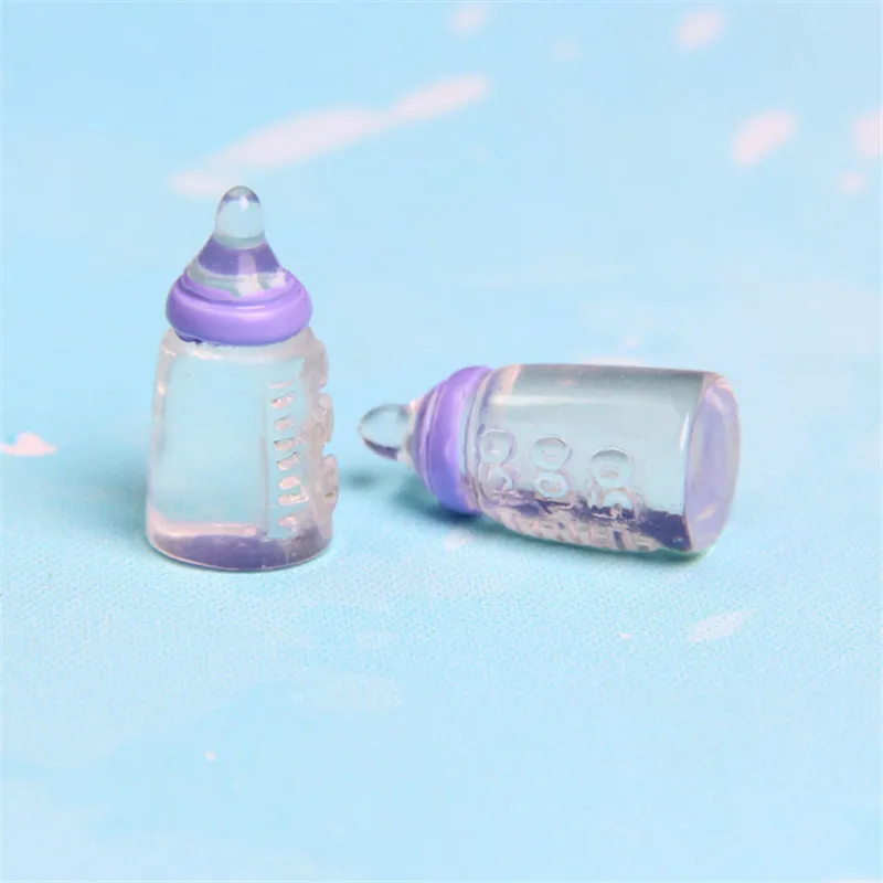 10pcs Resin Baby Bottle Gift for Newborn Jewelry Handmade DIY Accessories Baby Shower Birthday Party Decoration Kids Favor -S images - 6