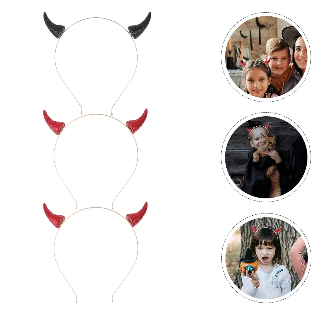 

3pcs Headband Horns Headband Party Costume Devils Ears Headpiece Kids Party Dress Headdress ( )