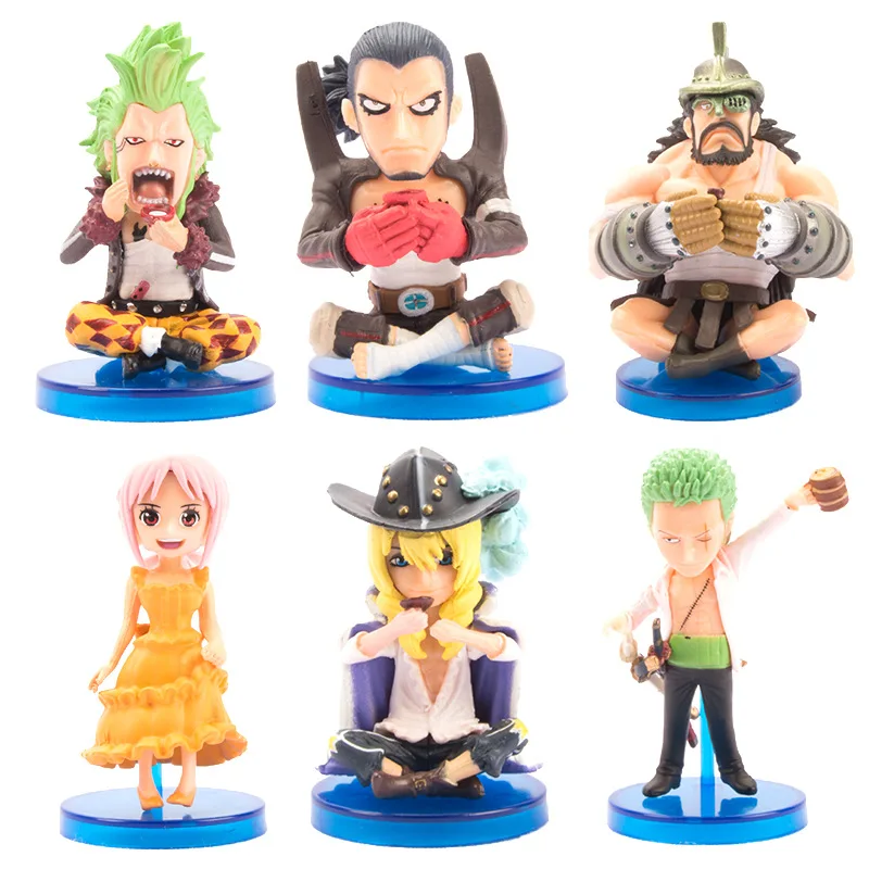 

6pcs Pirate/One Piece WCF Theatrical Edition Boxed Q Edition Solonname Cavendish Decoration