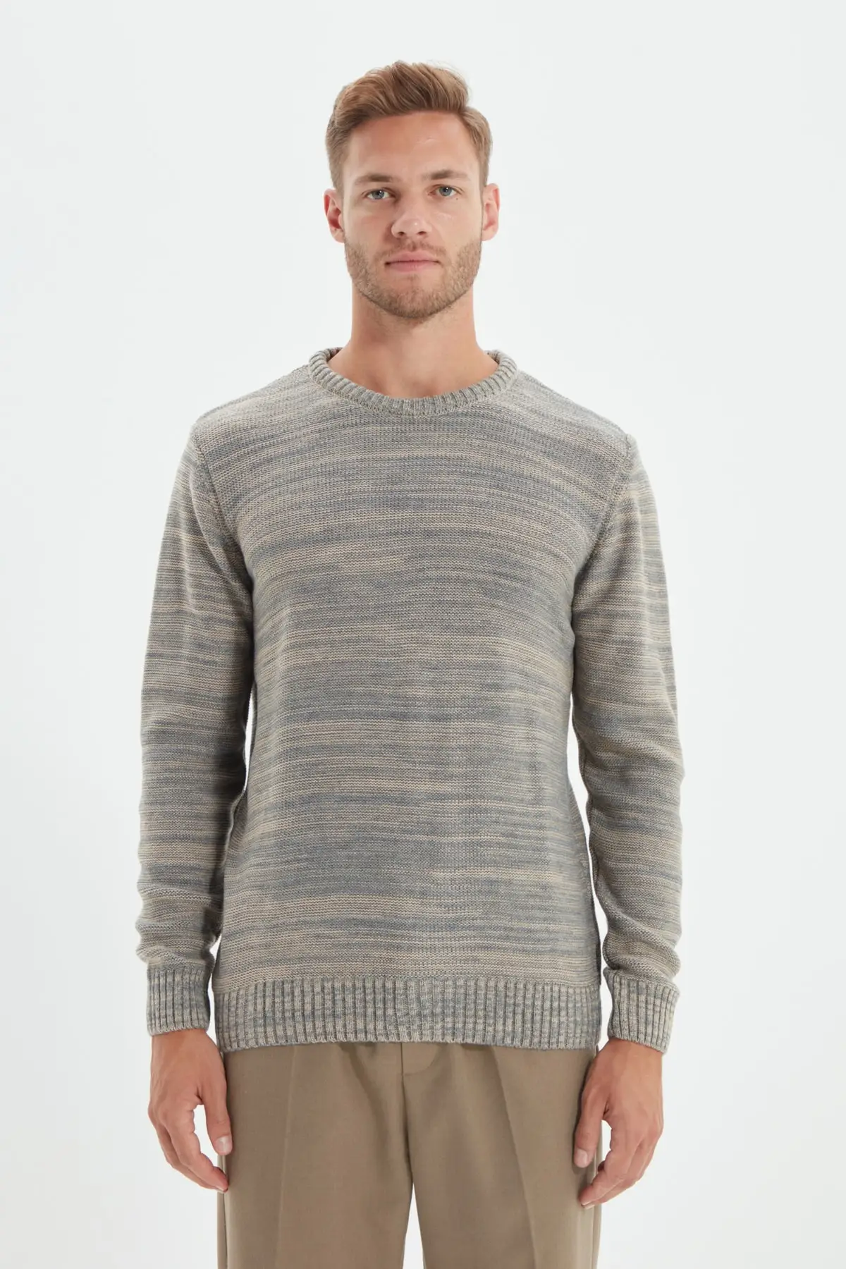 

Trendyol Male Slim Fit Bike Collar Mealy Sweater TMNAW22KZ0443