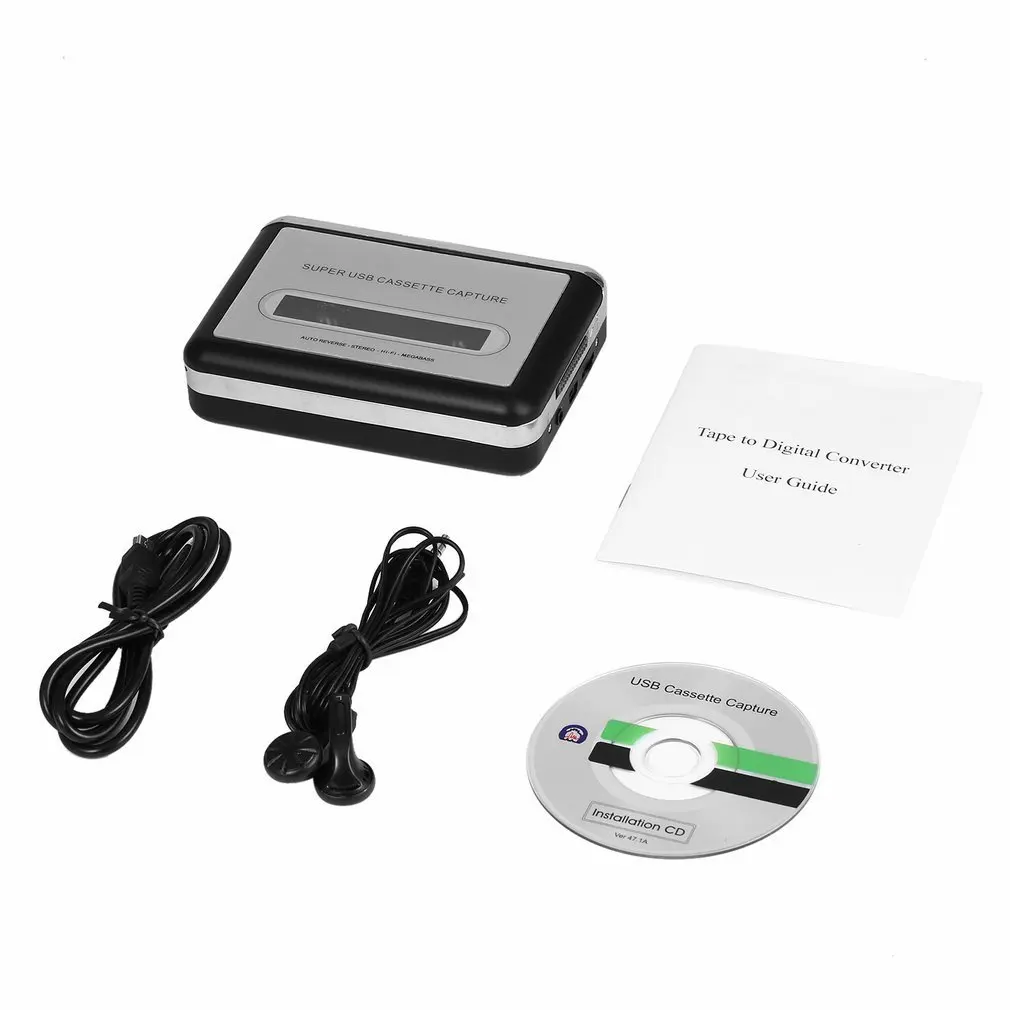 

2018 Tape to PC Super Cassette To MP3 Audio Music CD Digital Player Converter Capture Recorder +Headphone USB 2.0 Drop Shipping