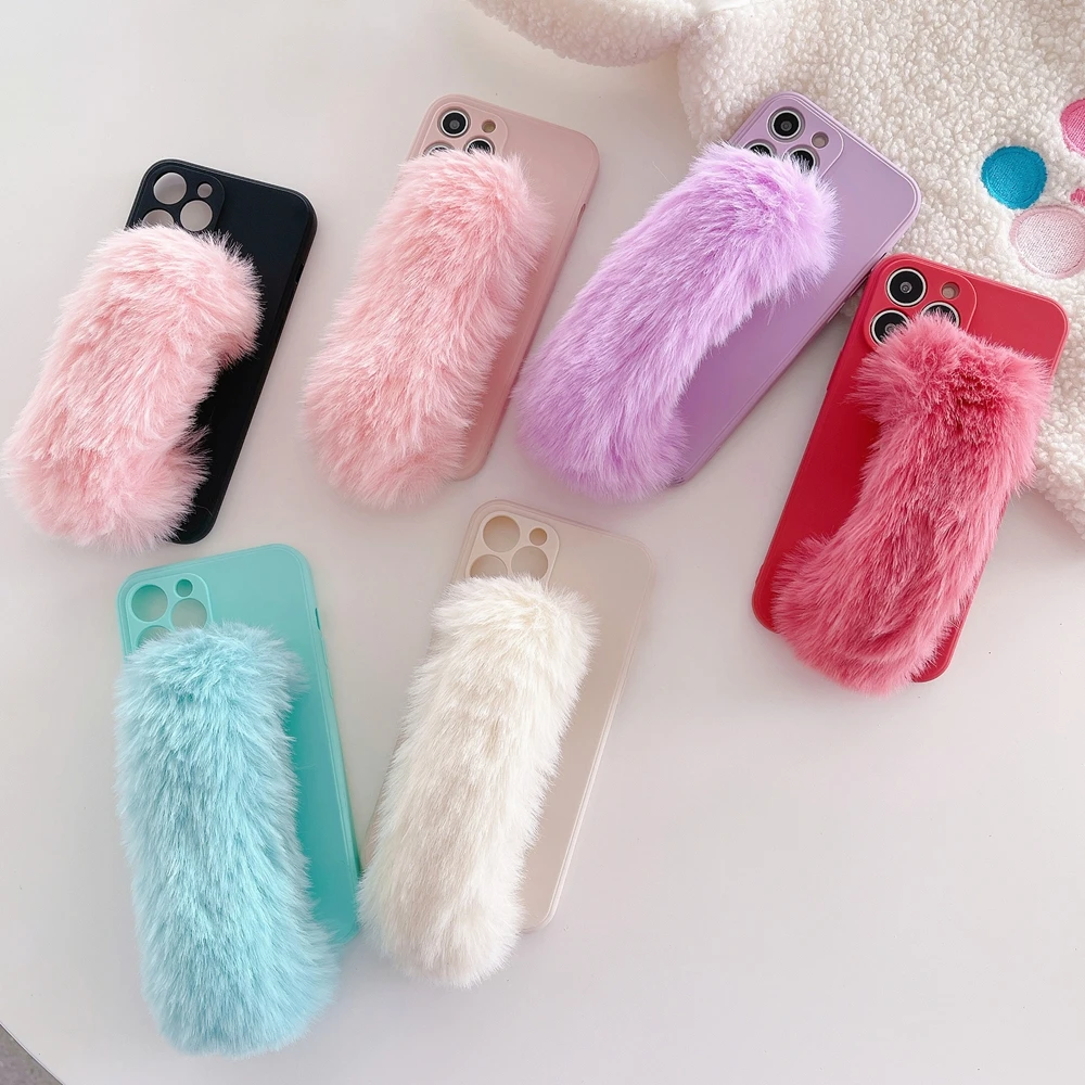 

P Smart Z 2021 Silicone Case on for Huawei Y6 Y7 Y9 Prime 2019 Y5 2018 Y9A Y7A Y5P Y6P Y7P Case Cute Plush Wristband Phone Cover