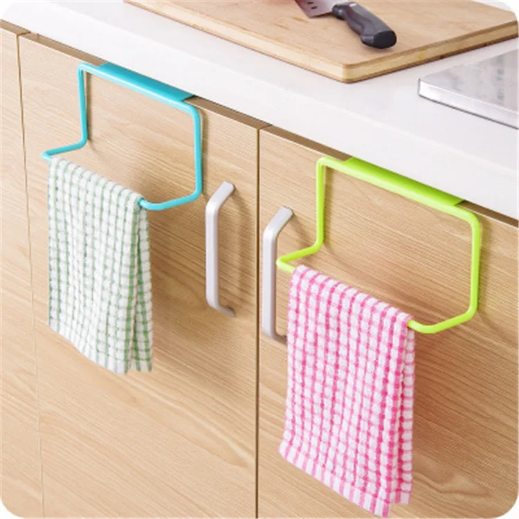 

1Pc Plastic Hanging Holder Towel Rack Multifunction Cupboard Cabinet Door Back Kitchen Accessories Home Storage Organizer 2022