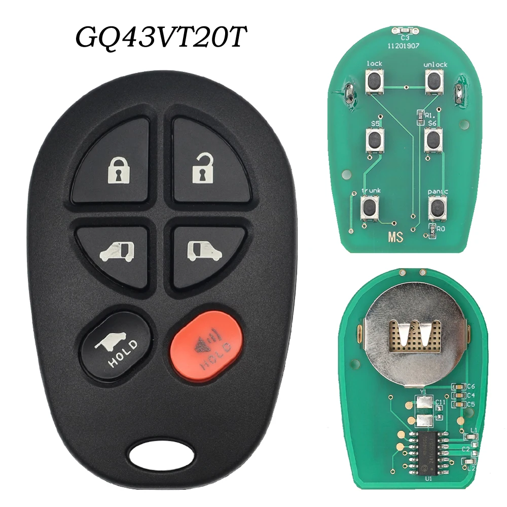 

SilKY GQ43VT20T 315/433 МГц 3/4/5/6B дистанционный автомобильный брелок для Toyota Sienna Tundra Sequoia Tacoma Camry Highlander Aurion 2004-2018