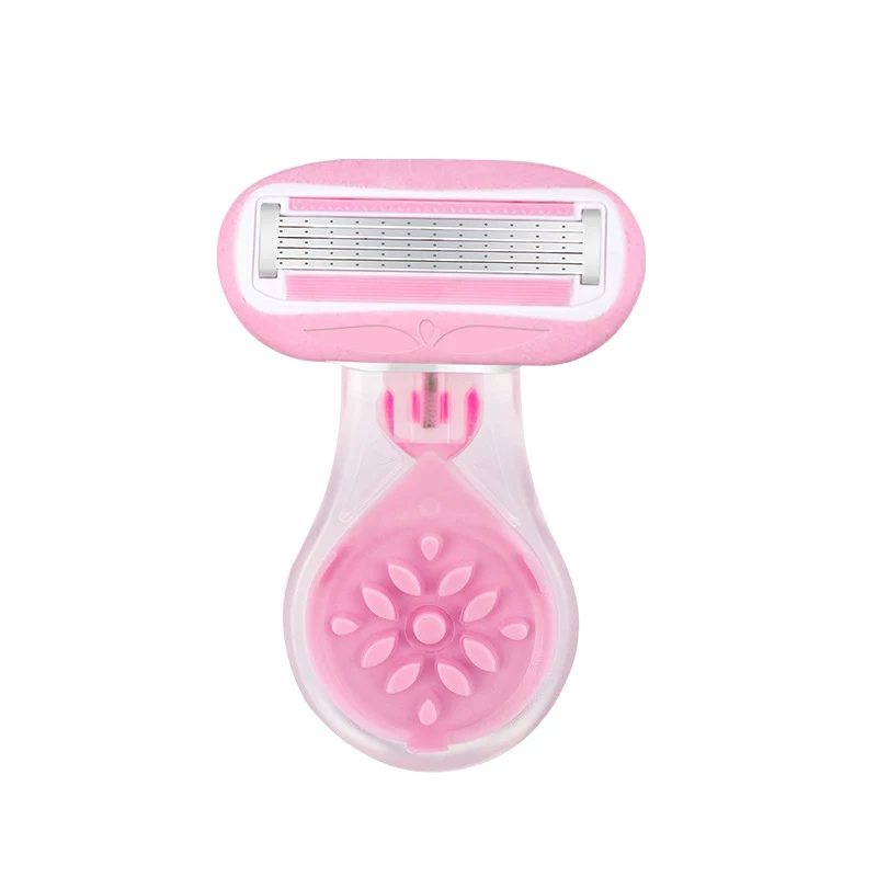 Портативная Женская Бритва С Короткой Ручкой Система Бритья 5 Лезвиями И