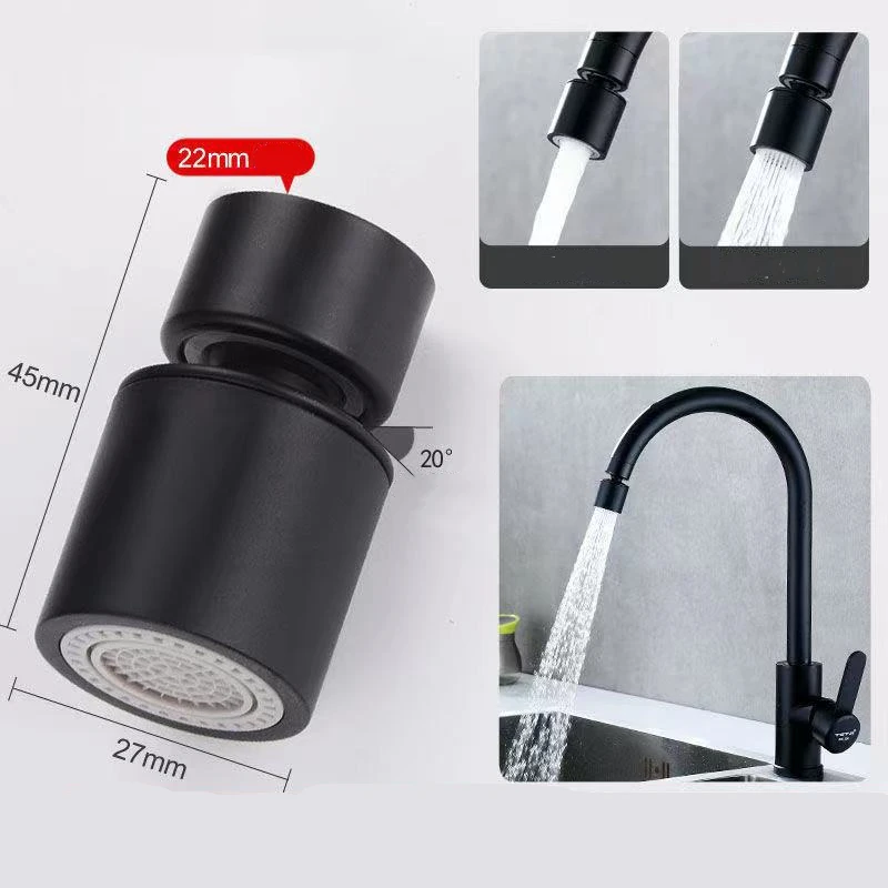 

Поворотный аэратор для раковины, экономия распыления, черный цвет, адаптер, брызгозащищенный водяной аэратор, режимы работы крана, двойная ...