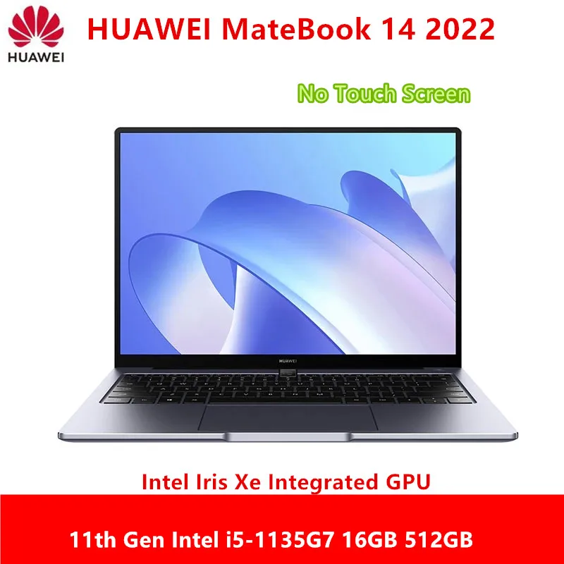 HUAWEI MateBook 14 2022 nessuna edizione del touch screen con i5-1135G7 16GB 512GB Iris Xe grafica 2K notebook a schermo intero