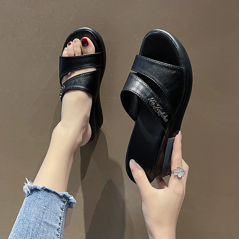 Shoes Woman Summer Sandals Ladies Open Toe Casual Shoes Women Soft Platform Flat Sandals Female Low Heels Beach Slippers Shoes