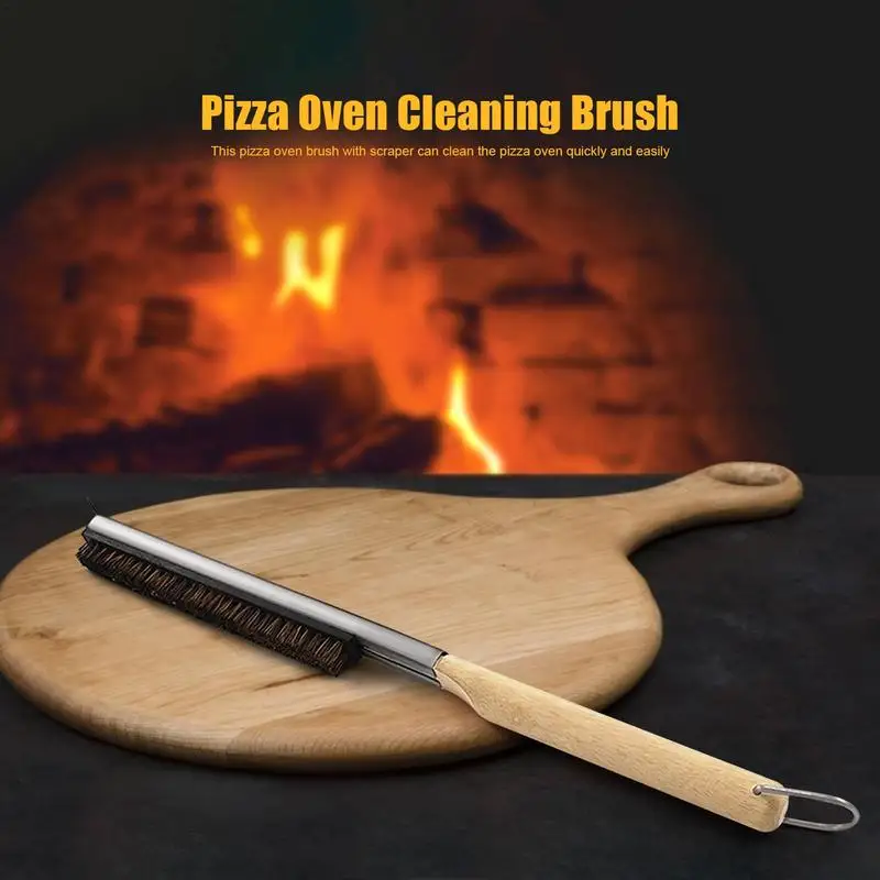 

Щетка для чистки духовки пиццы со встроенной щеткой для пиццы со скребком инструмент для чистки гриля барбекю с хорошими щетинками