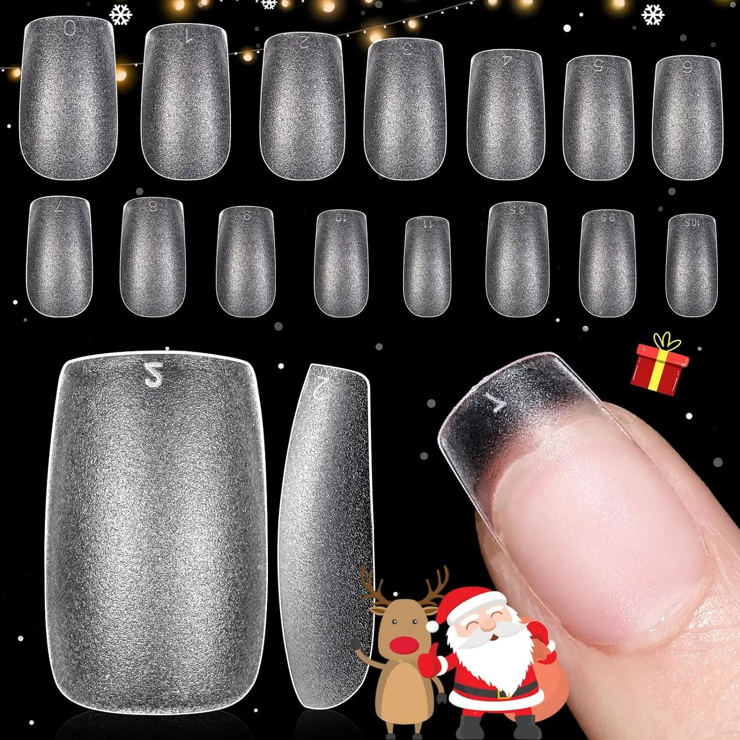 

450Pcs Matte Short Square Round False Nail Full Cover Pre-buffed Soft Gel Fake Nails Clear Press On Nails Tips Extension Tool