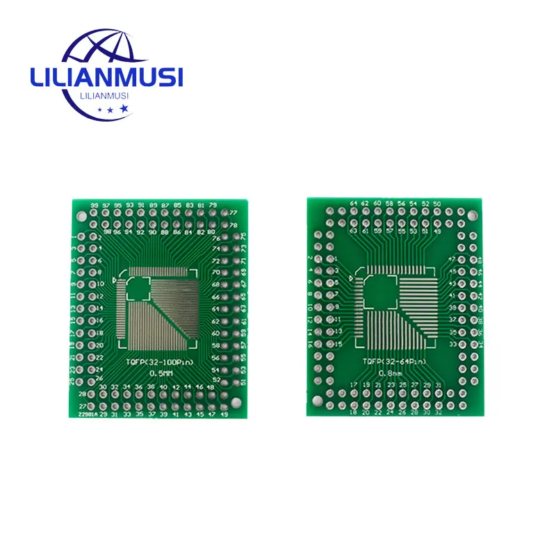 5 шт. QFP TQFP LQFP FQFP 32 44 64 80 100 LQF SMD Поворотный адаптер DIP плата PCB преобразователь пластина 0,5/0,8 мм