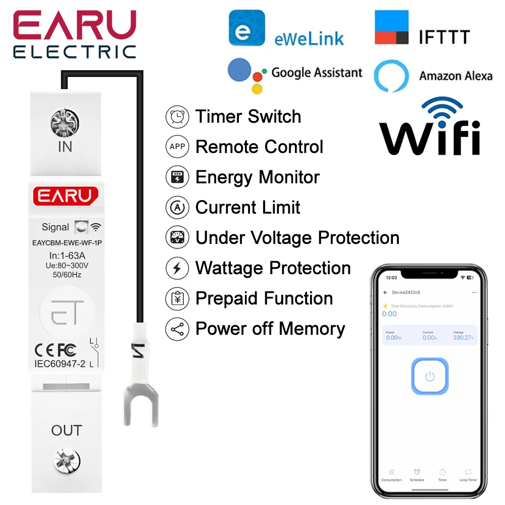 

EARUELECTRIC EAYCBM-EWE умный счетчик энергии